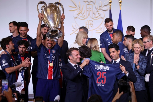 PSG celebrate historic victory PSG celebrate historic victory