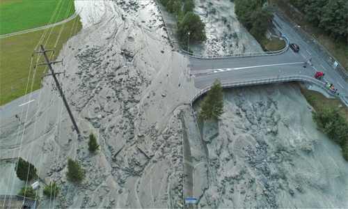 Eight missing after landslide in Switzerland