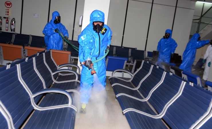Civil Defense conducted a biological clean-up operation at Bahrain Airport