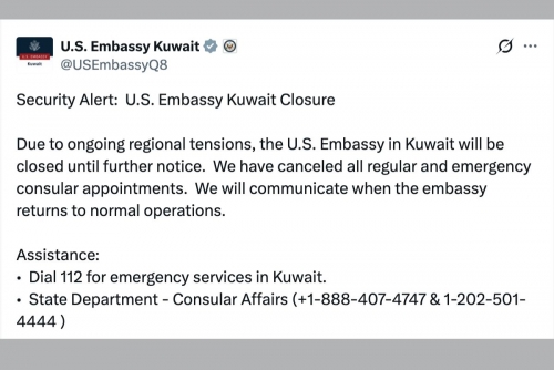 U.S. Embassy in Kuwait closes until further notice