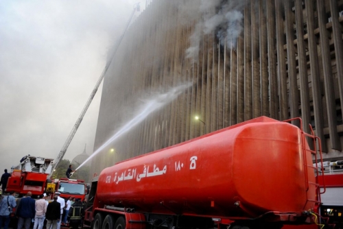 Fire hits Cairo telecom hub Fire hits Cairo telecom hub