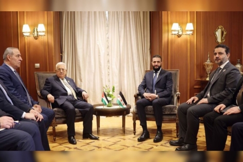 Palestinian President Mahmoud Abbas Meets Syrian Counterpart Amid Regional Tensions