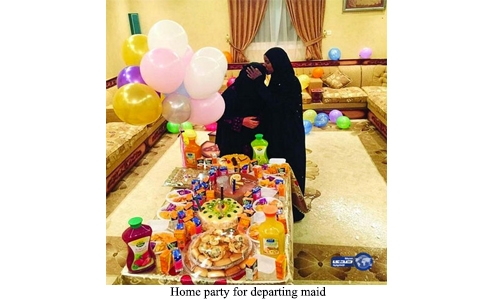 Home party for departing maid in Saudi