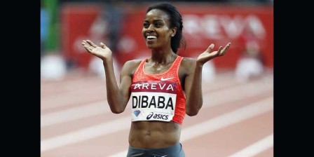 Athletics: Dibaba keeps double bid on track Athletics: Dibaba keeps double bid on track