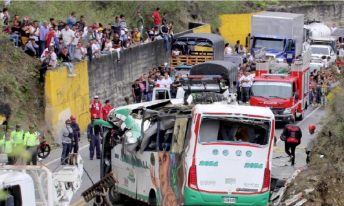 At least 20 dead in Colombia bus accident