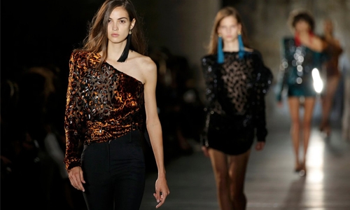 Vaccarello goes hell for leather at Saint Laurent