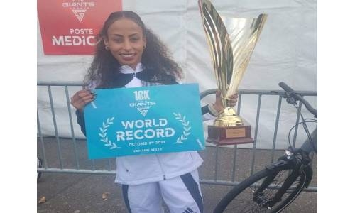 Bahrain's Kalkidan sets new World Record in 10K road race