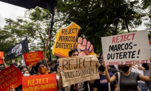 Protests break out as Marcos Jr elected new president of Philippines