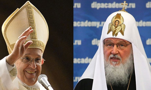 Pope, Russian patriarch meet at historic meeting Pope, Russian patriarch meet at historic meeting