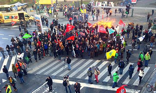 More than 100 detained at EU summit protest in Brussels More than 100 detained at EU summit protest in Brussels