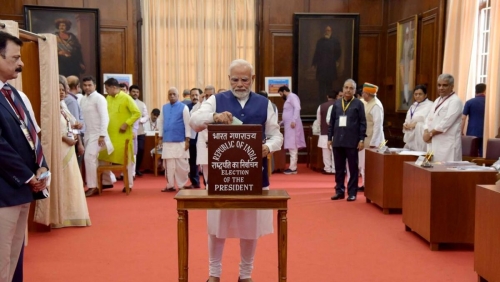 PM Modi casts his vote for next president of India