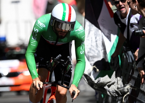 Ganna takes Vuelta stage 19 time trial victory, two protestors arrested