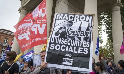 Labour protests hit France in key challenge for Macron
