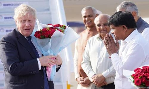 UK PM Johnson arrives in India to meet Modi, seek economic deals UK PM Johnson arrives in India to meet Modi, seek economic deals