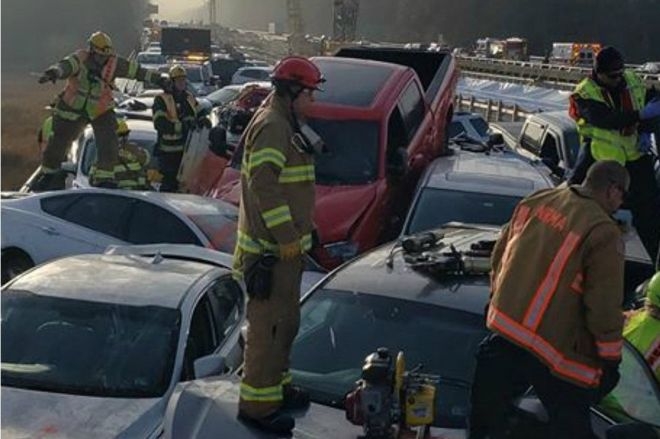 Virginia pile-up: More than 50 hurt in US motorway crash