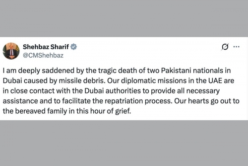 Pakistan PM Mourns Death of Two Nationals in Dubai Missile Debris Incident