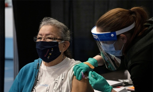 Average US virus cases dip below 100,000 for first time in months