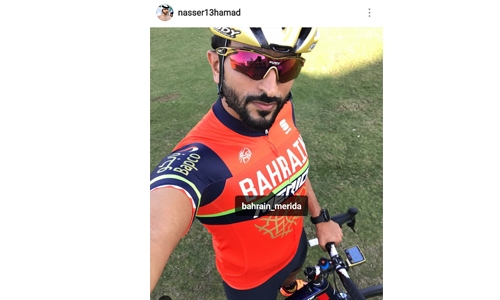 Shaikh Nasser posts Bahrain Merida jersey Shaikh Nasser posts Bahrain Merida jersey