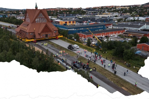Historic Swedish church arrives at new home after two-day journey
