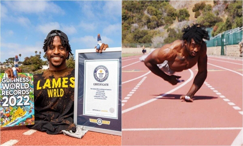 23-yr-old US man with no legs breaks world record for fastest 20m on hands
