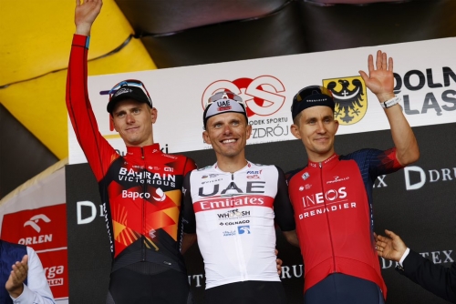 Mohoric on podium for Bahrain Victorious in Poland Mohoric on podium for Bahrain Victorious in Poland