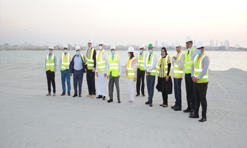 Works Minister inspect reclamation works at North Bahrain, Al-Basteen Bridge Works Minister inspect reclamation works at North Bahrain, Al-Basteen Bridge