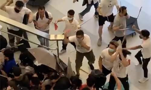 Triad gangsters attack HK protesters 