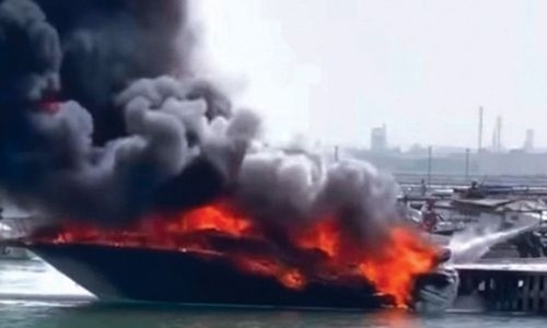 Public Prosecution begins probe into boat fire at Sitra port