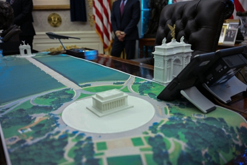 Arc de Trump? New monument model sits on US president’s desk 