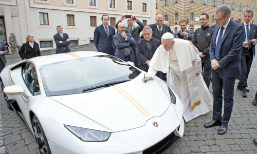Godspeed: Francis passes on Lamborghini