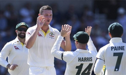 Hazlewood takes five as England slump to 67 all out in third Test