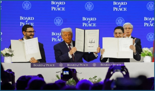 HH Shaikh Isa bin Salman Represents HM the King at Davos Signing