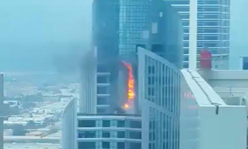 32-storey office high-rise on fire in Dubai's Business Bay area 32-storey office high-rise on fire in Dubai's Business Bay area