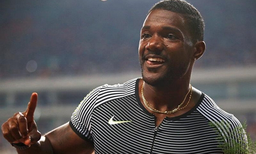 Gatlin on track with Shanghai 100m win Gatlin on track with Shanghai 100m win