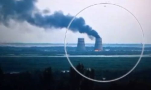 Fire at cooling tower of Zaporizhzhia nuclear plant Fire at cooling tower of Zaporizhzhia nuclear plant