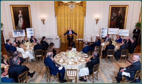 Trump Hosts Lavish Dinner to Thank Donors Behind New White House Ballroom Project