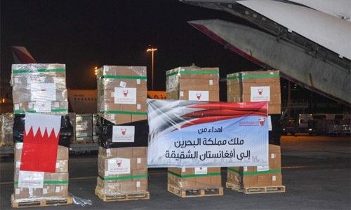 Bahrain dispatches third relief aid shipment to Afghanistan