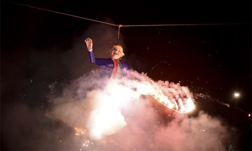 Trump effigy set ablaze in Mexico Easter ritual