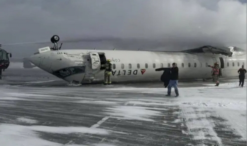 Delta Plane Flips Upside Down Upon Landing at Toronto Airport, Injuring 18