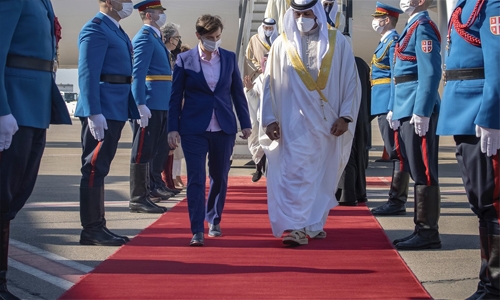 Shaikh Nasser arrives in Serbia on official visit