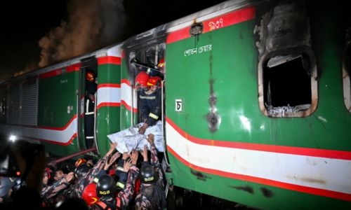 Bangladesh police arrest opposition members over train fire