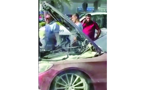 Car catches fire, none hurt Car catches fire, none hurt