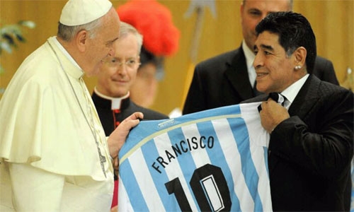 Pope calls Maradona a fragile poet 