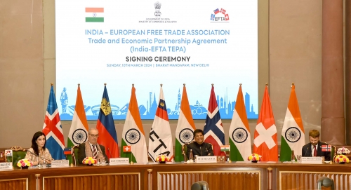 India, European EFTA bloc sign $100 billion free trade deal India, European EFTA bloc sign $100 billion free trade deal