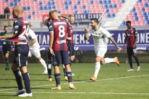 Sassuolo up to second in Serie A after seven-goal Bologna thriller
