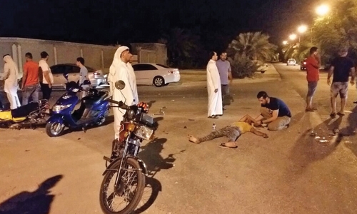 Motorcyclist injured in car accident Motorcyclist injured in car accident