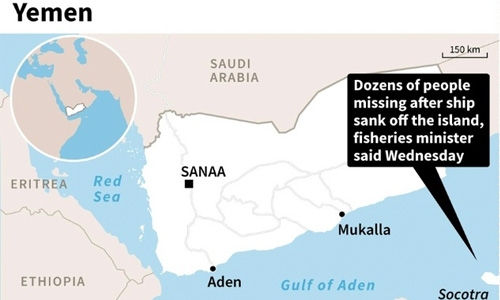 More than 50 people missing after ship sinks off Yemen
