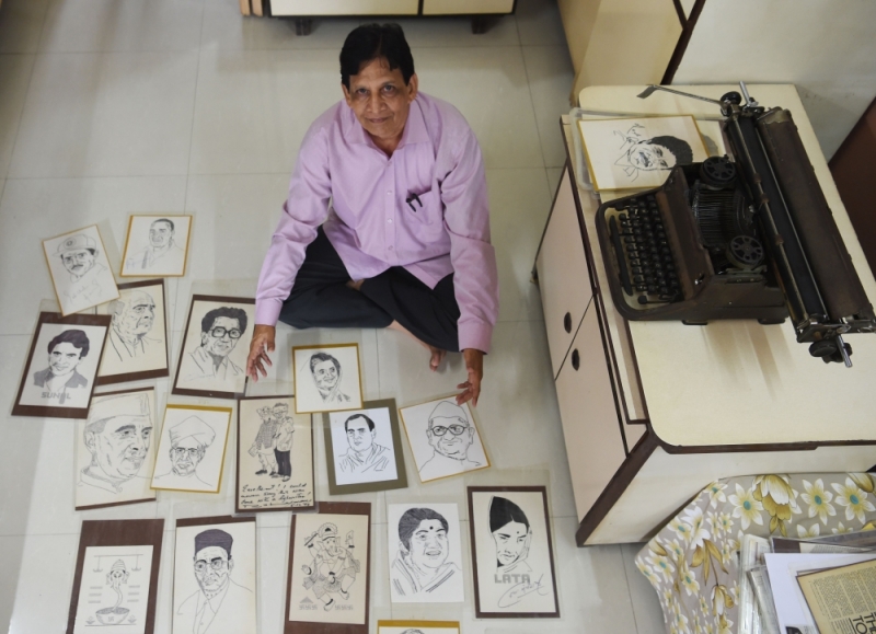 The Indian artist drawing portraits with a typewriter
