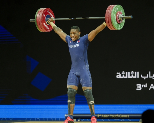 Bahrain’s Lopez lights up home crowd with double gold in 94kg