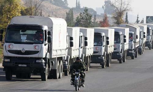 Aid convoy enters regime-besieged town near Damascus: ICRC